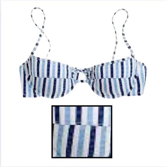 J.Crew keyhole striped bikini top. 34b - Picture 1 of 8